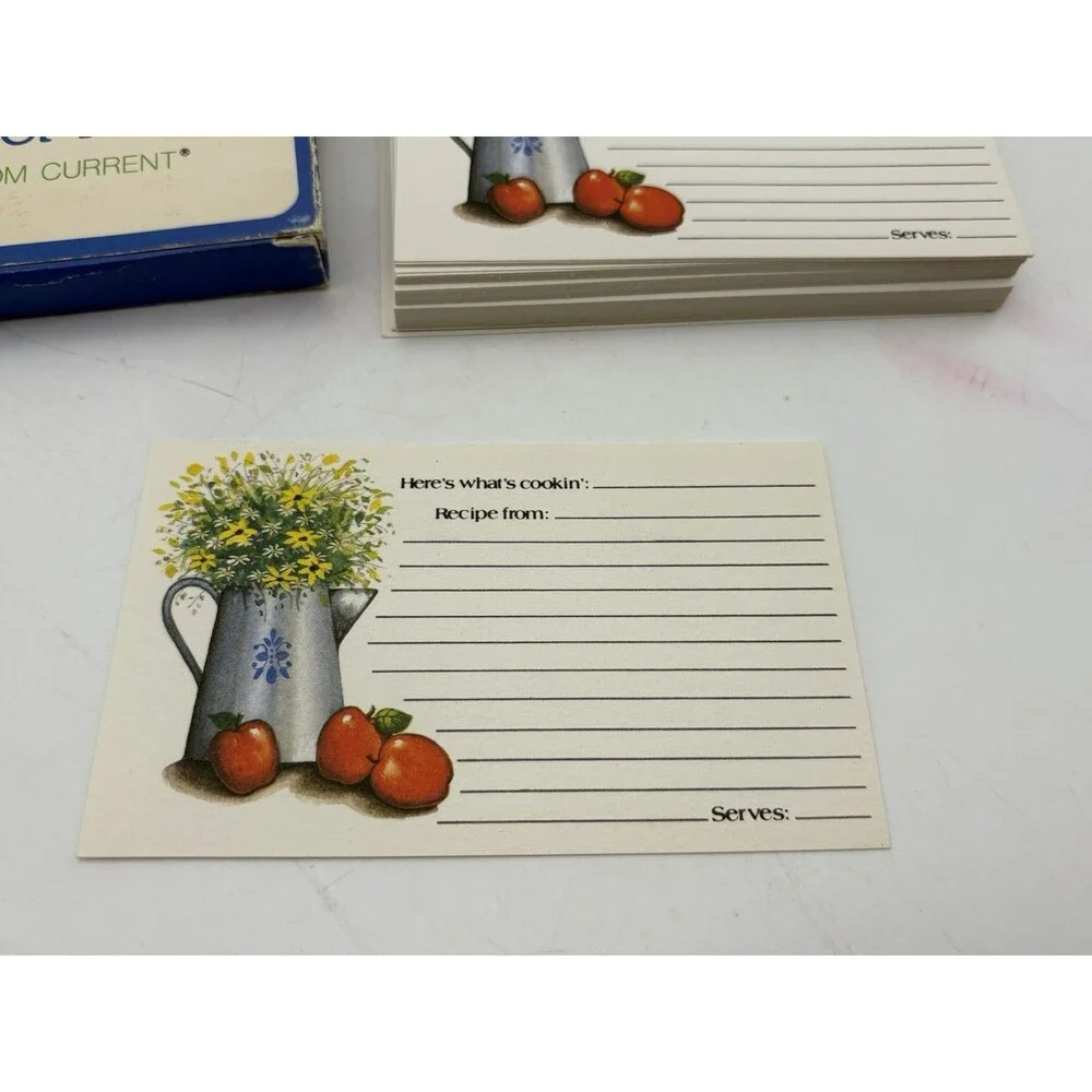 Vintage Current Flower Pitcher Recipe Cards 59 Unused w/ Original Box